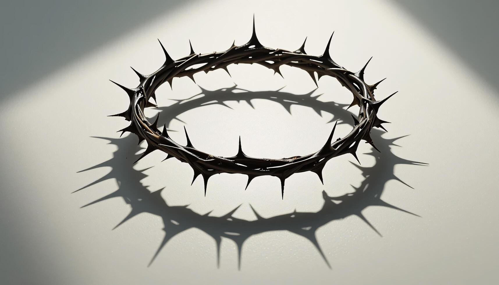 A crown of thorns is shown in the light photo