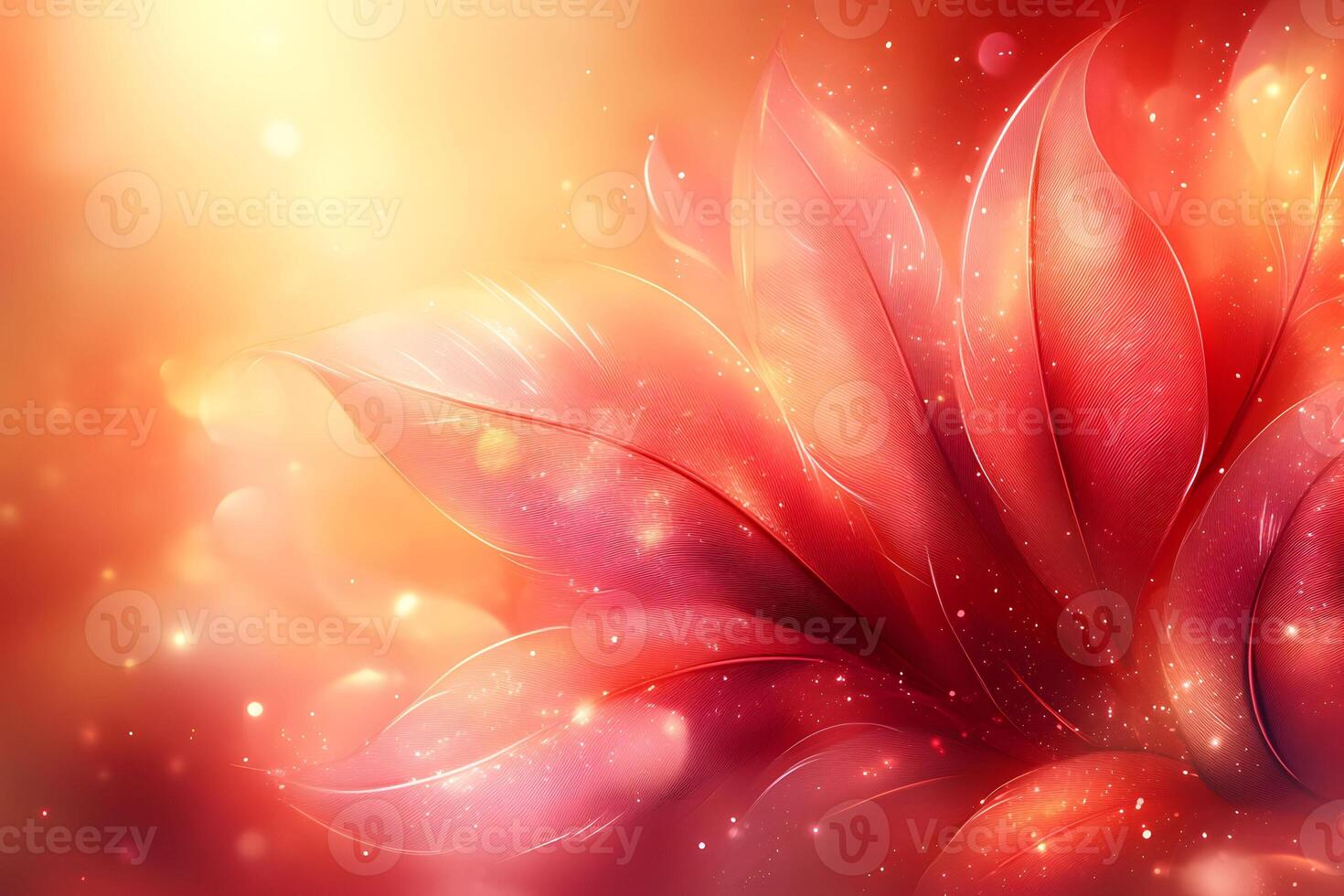 Vibrant Abstract Floral Design with Red Petals and Sparkling Background for Artistic Decor photo
