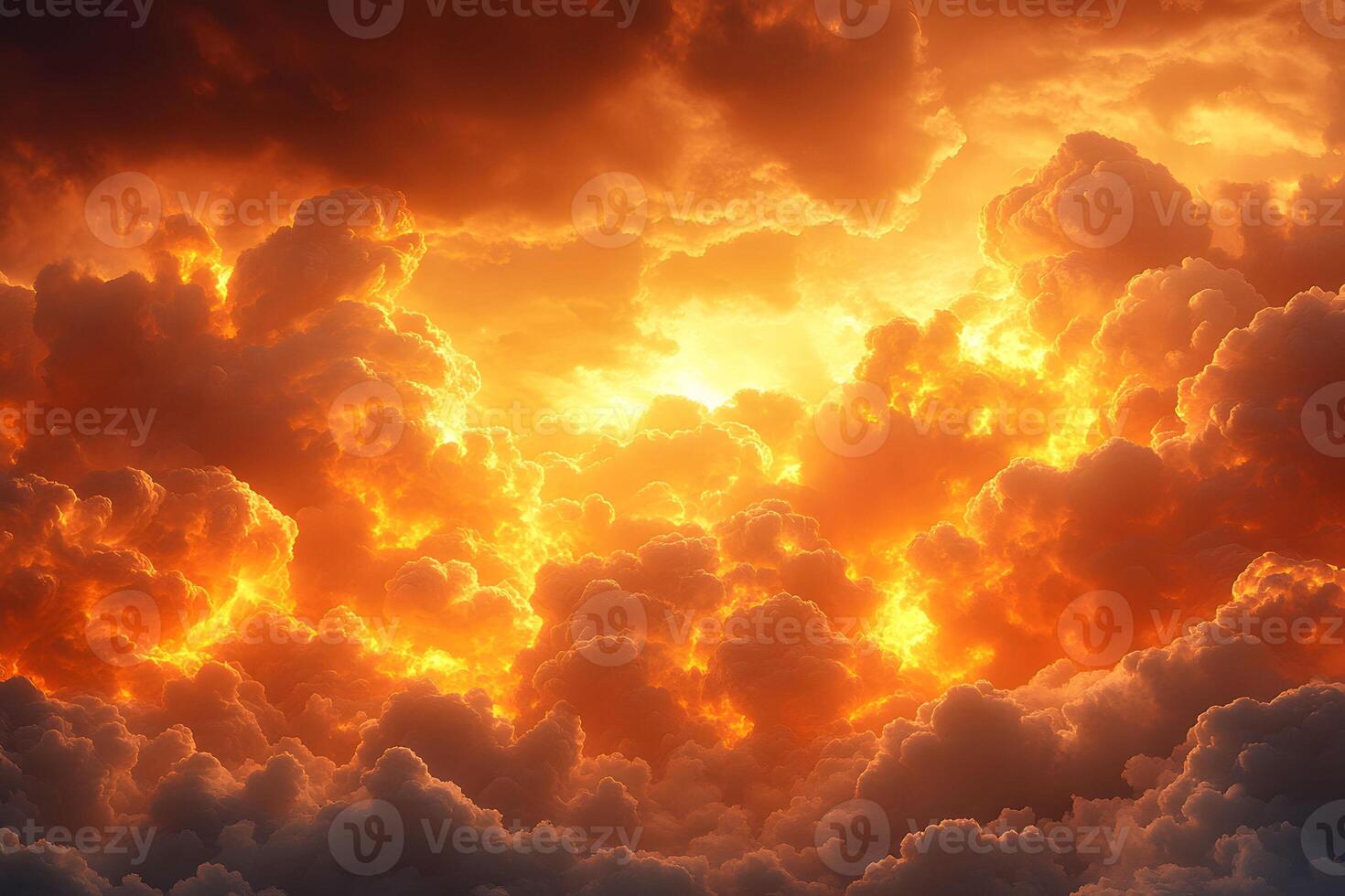 Dramatic Sunset Clouds Illuminated by Vibrant Sunlight - Perfect for Nature and Weather Themes photo