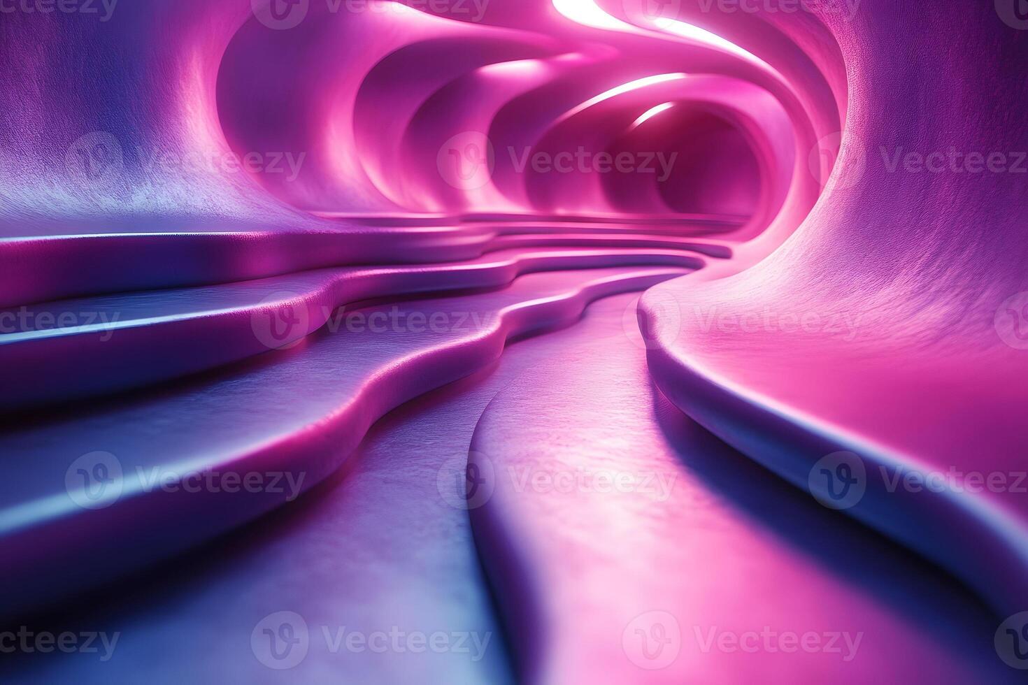 Futuristic Abstract Tunnel in Vivid Pink and Purple for Modern Design photo