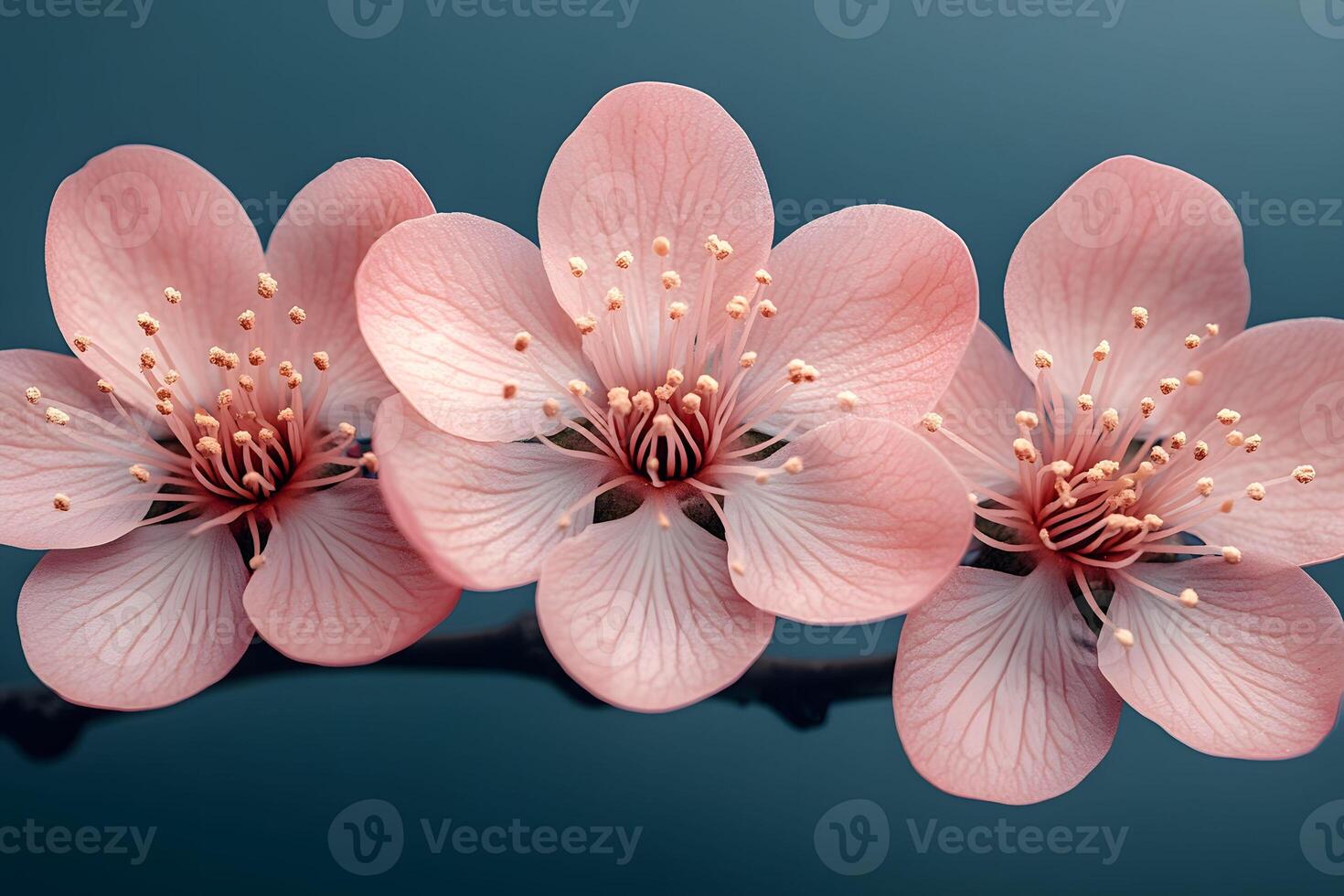 Springtime Cherry Blossoms on Branch - Nature's Floral Elegance for Decor and Design photo