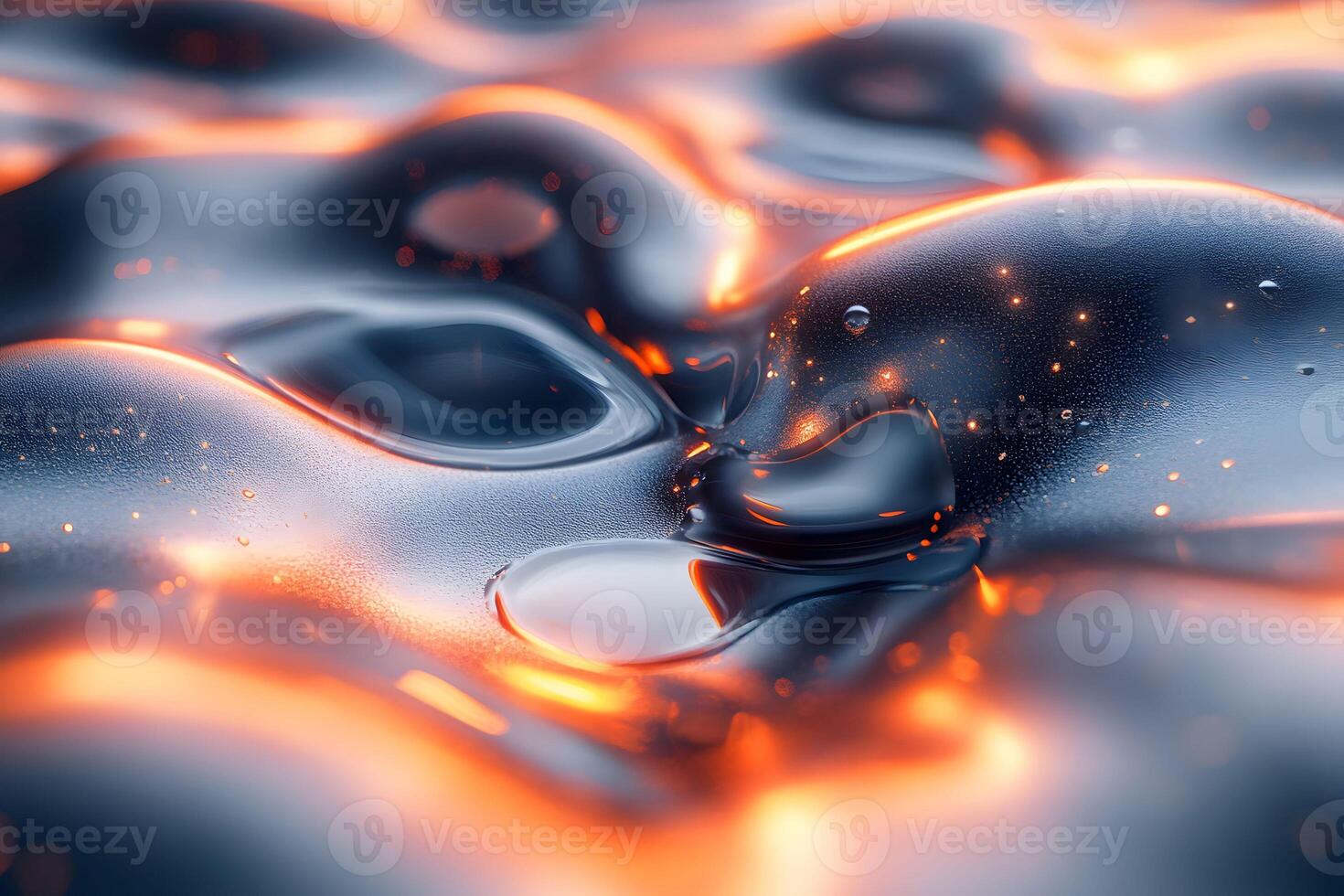 Abstract Fluid Waves with Warm Glowing Light Reflections for Modern Art Design photo
