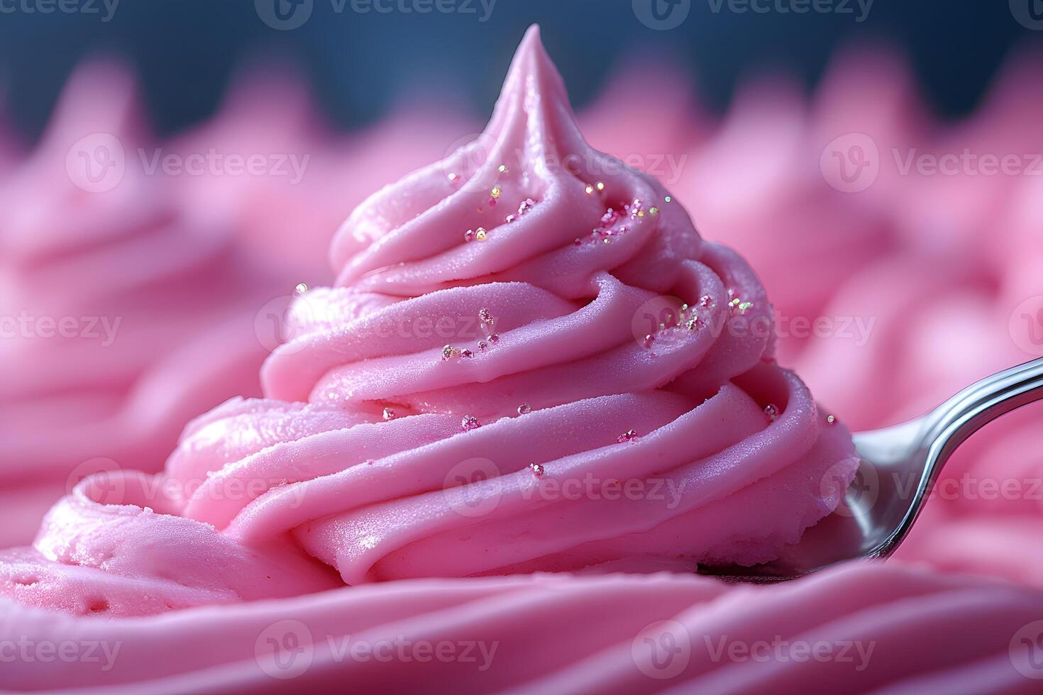 Pink Whipped Cream with Sparkles for Dessert Design and Confectionery Art photo