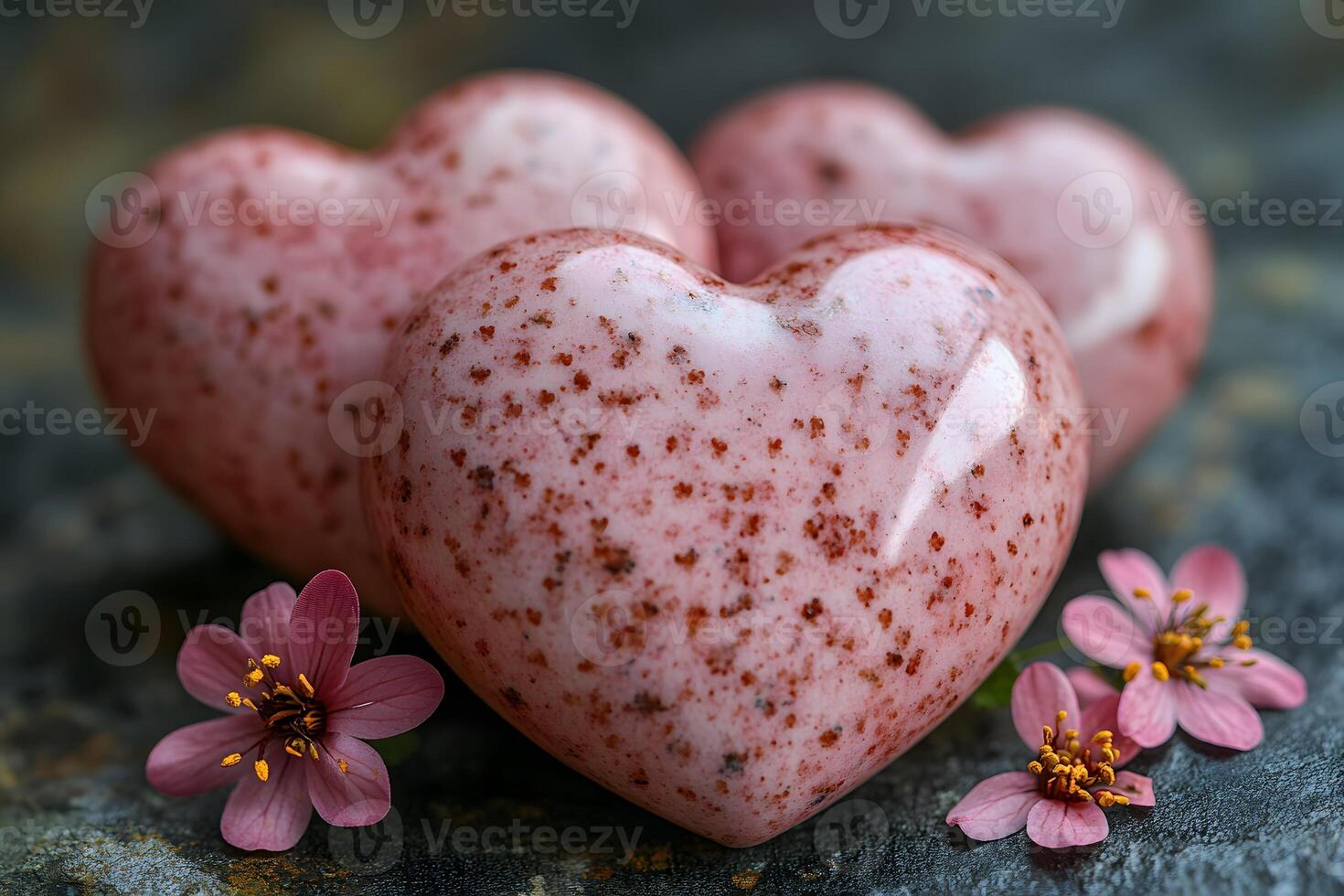 Elegant Cherry Blossom Heart Stones for Romantic Decor and Gift Ideas photo