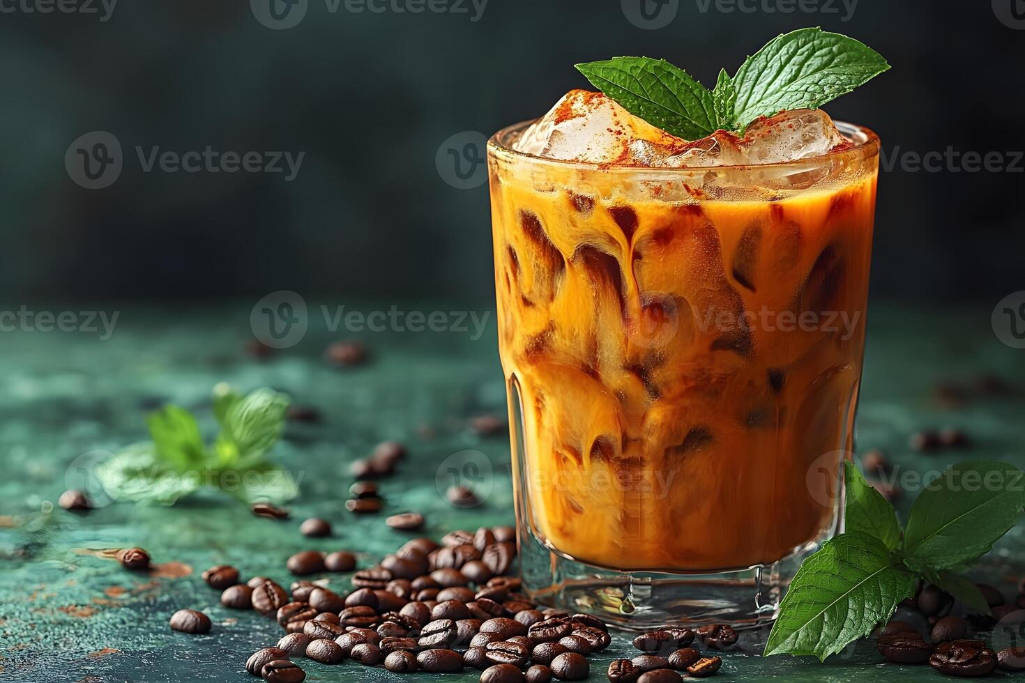 Refreshing Iced Coffee with Mint and Cinnamon for Summer Enjoyment photo