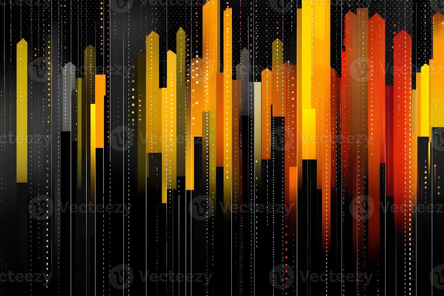 Abstract Urban Skyline with Vertical Line Patterns in Warm Tones photo