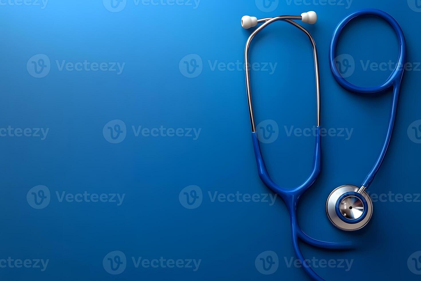 Blue Stethoscope on Vibrant Background for Medical and Healthcare Design Use photo