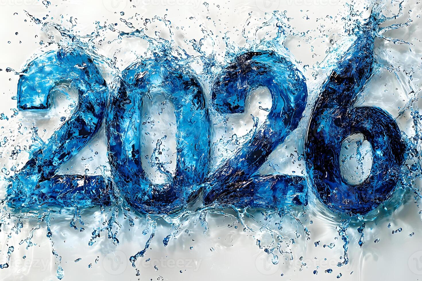 Dynamic Splash 2026 Water-Powered Year Theme for New Year Celebrations photo