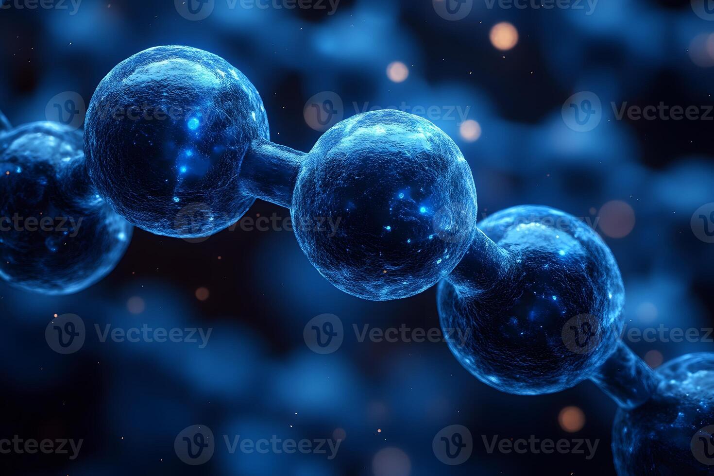 Molecular Structure in Blue Light - Science and Technology Concept for Research and Education photo