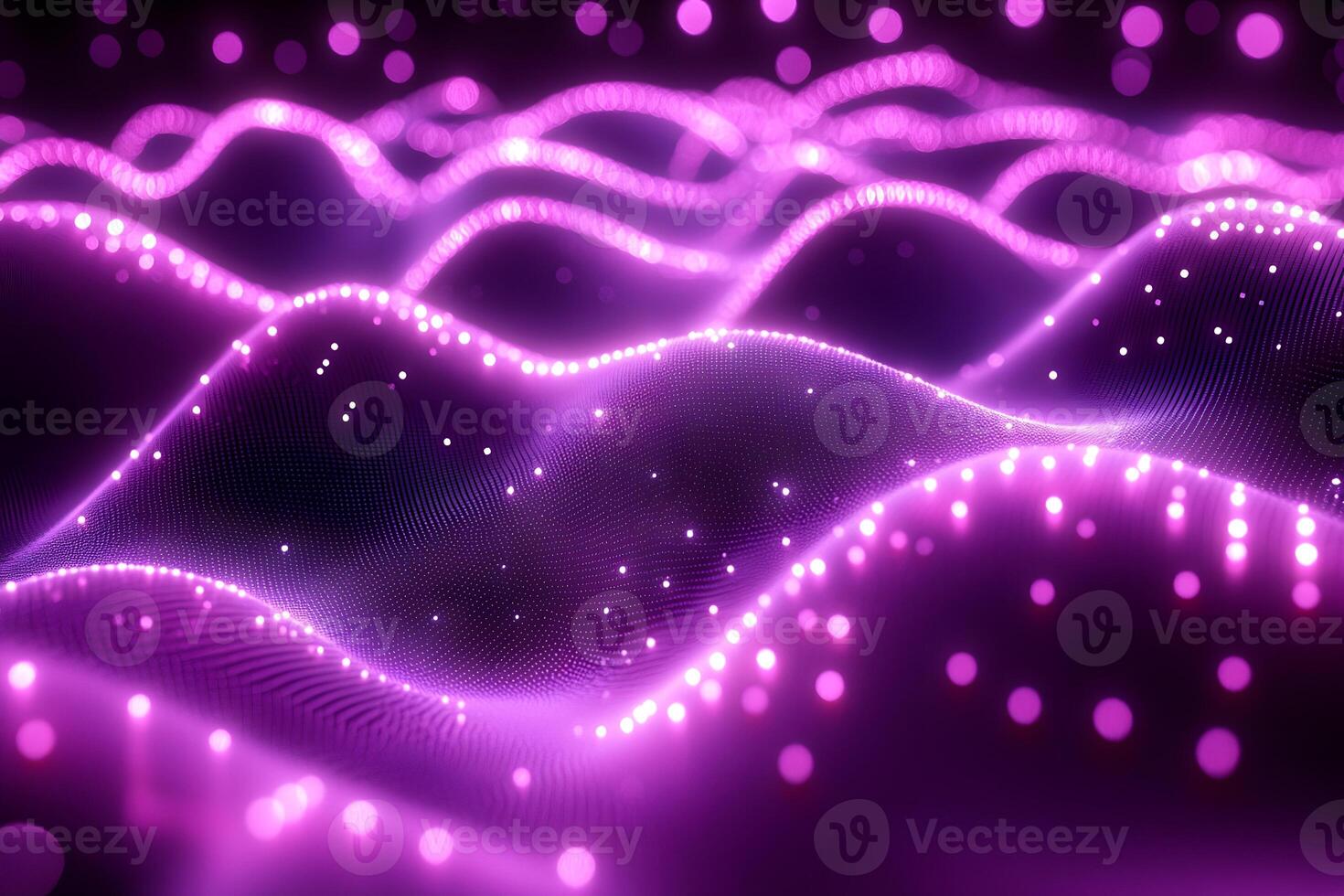 Abstract Digital Waves with Glowing Purple Lights for Modern Design and Technology Concepts photo