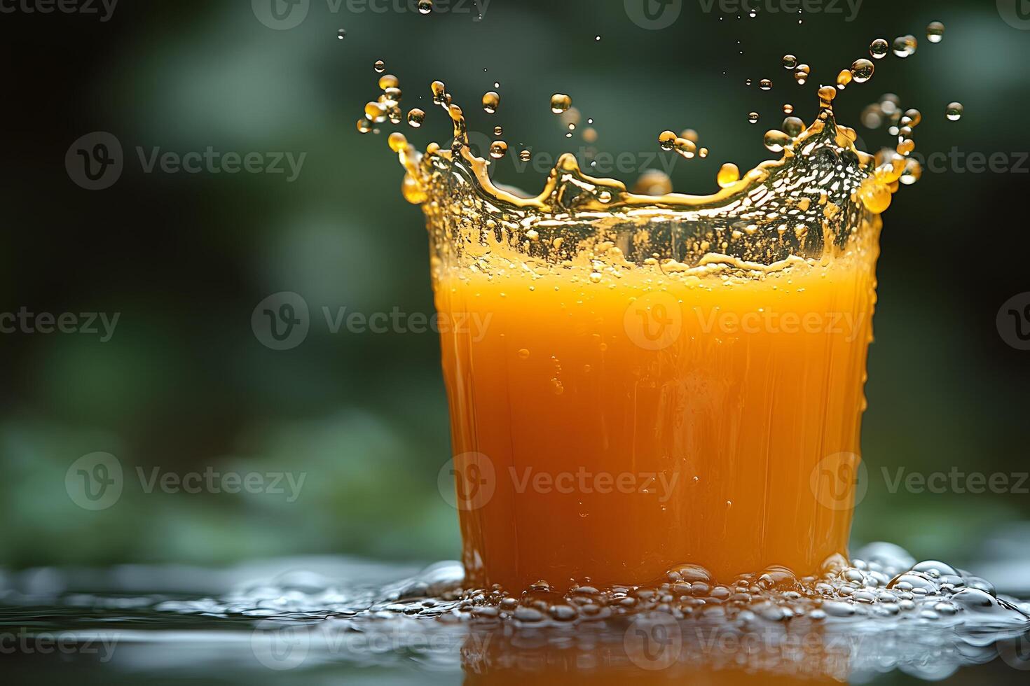 Refreshing Orange Juice Splash with Vibrant Colors and Dynamic Motion photo