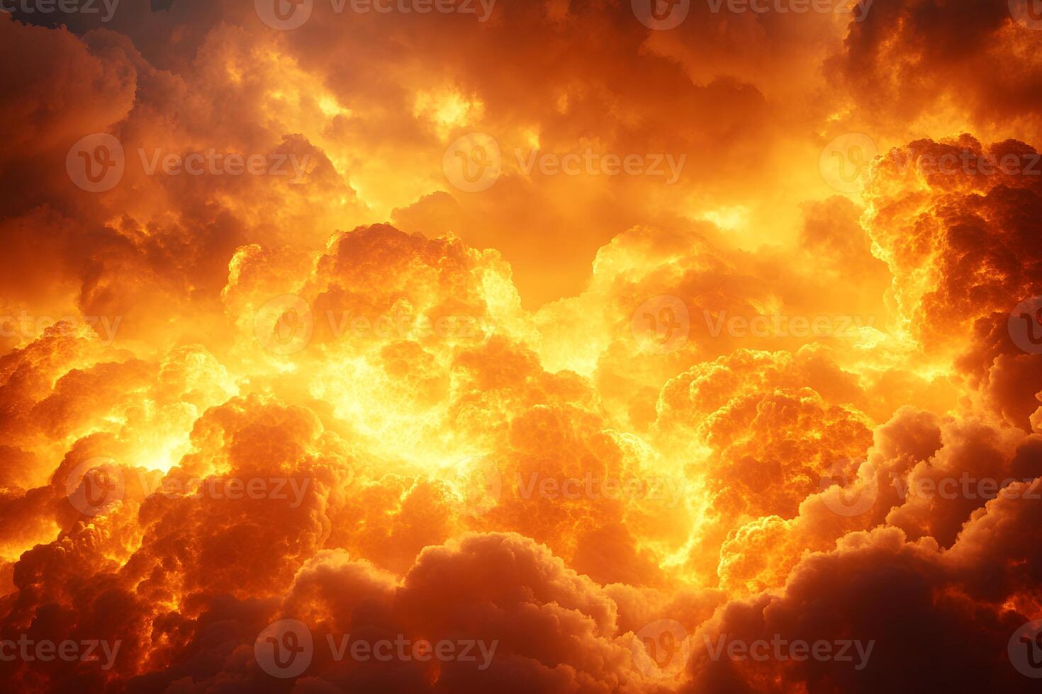 Dramatic Fiery Clouds at Sunset - Abstract Nature Background for Design and Inspiration photo