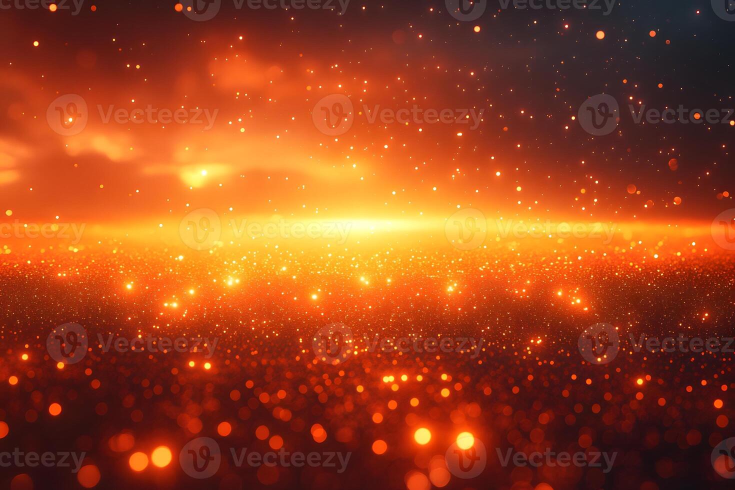 Fiery Orange and Golden Glittering Sparkles as a Cosmic Abstract Energy Background photo