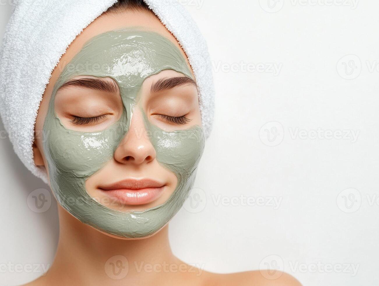 Relaxing spa treatment with facial mask in calm environment photo
