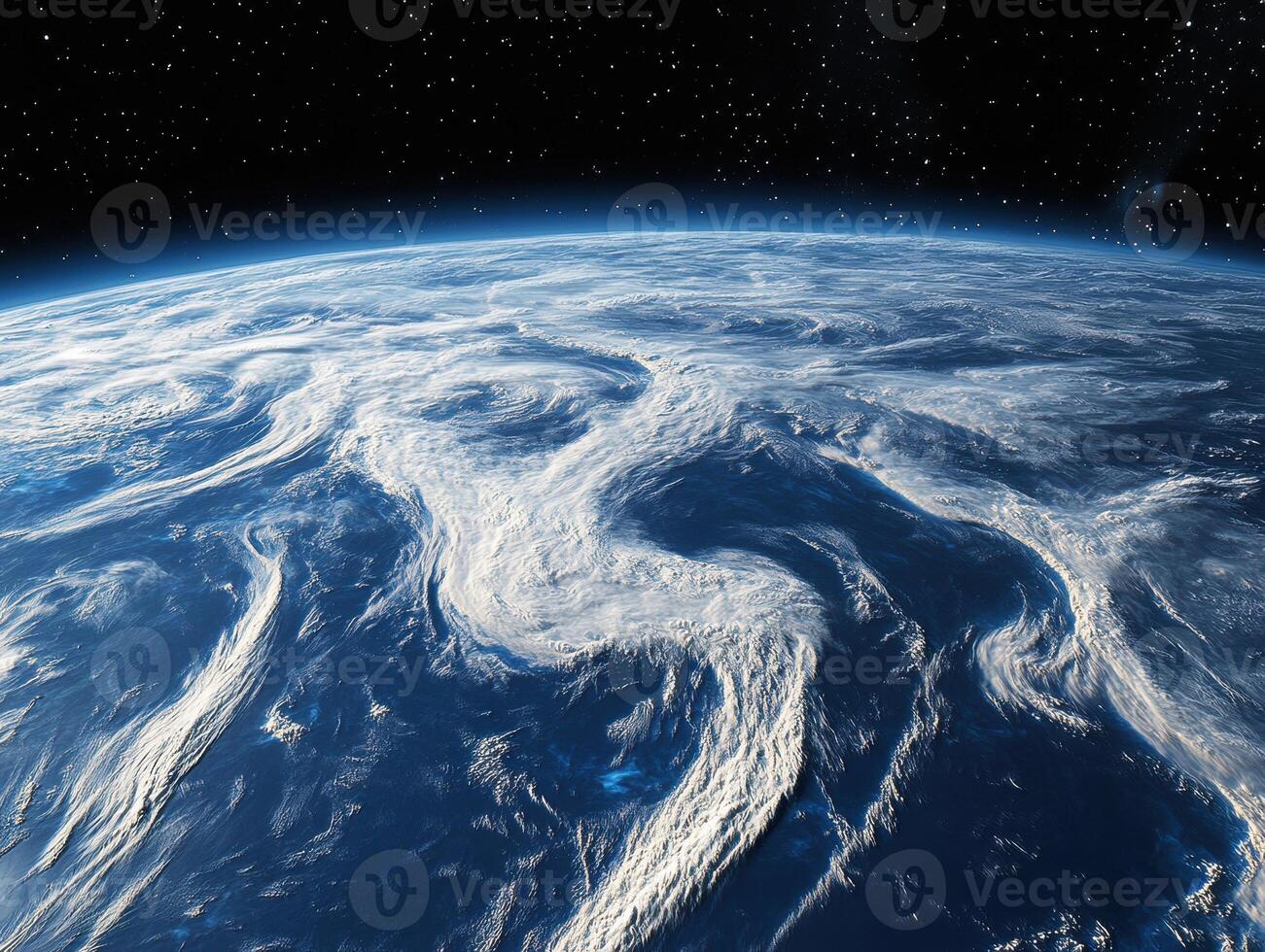 Experience the beauty of Earth from space with swirling clouds photo