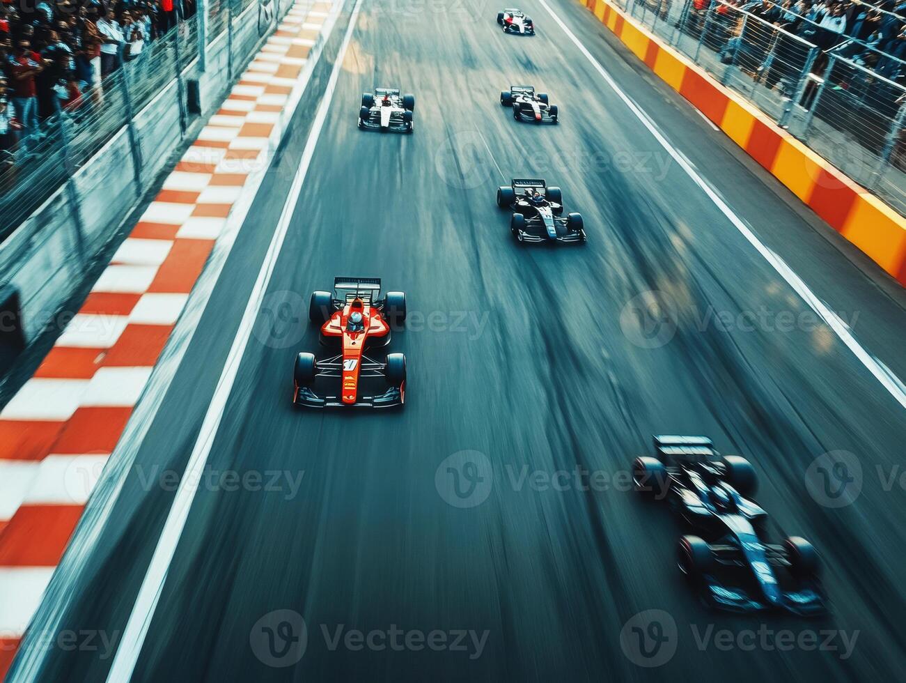 Exciting Formula Racing at a Dynamic Circuit Under Bright Sunlight photo