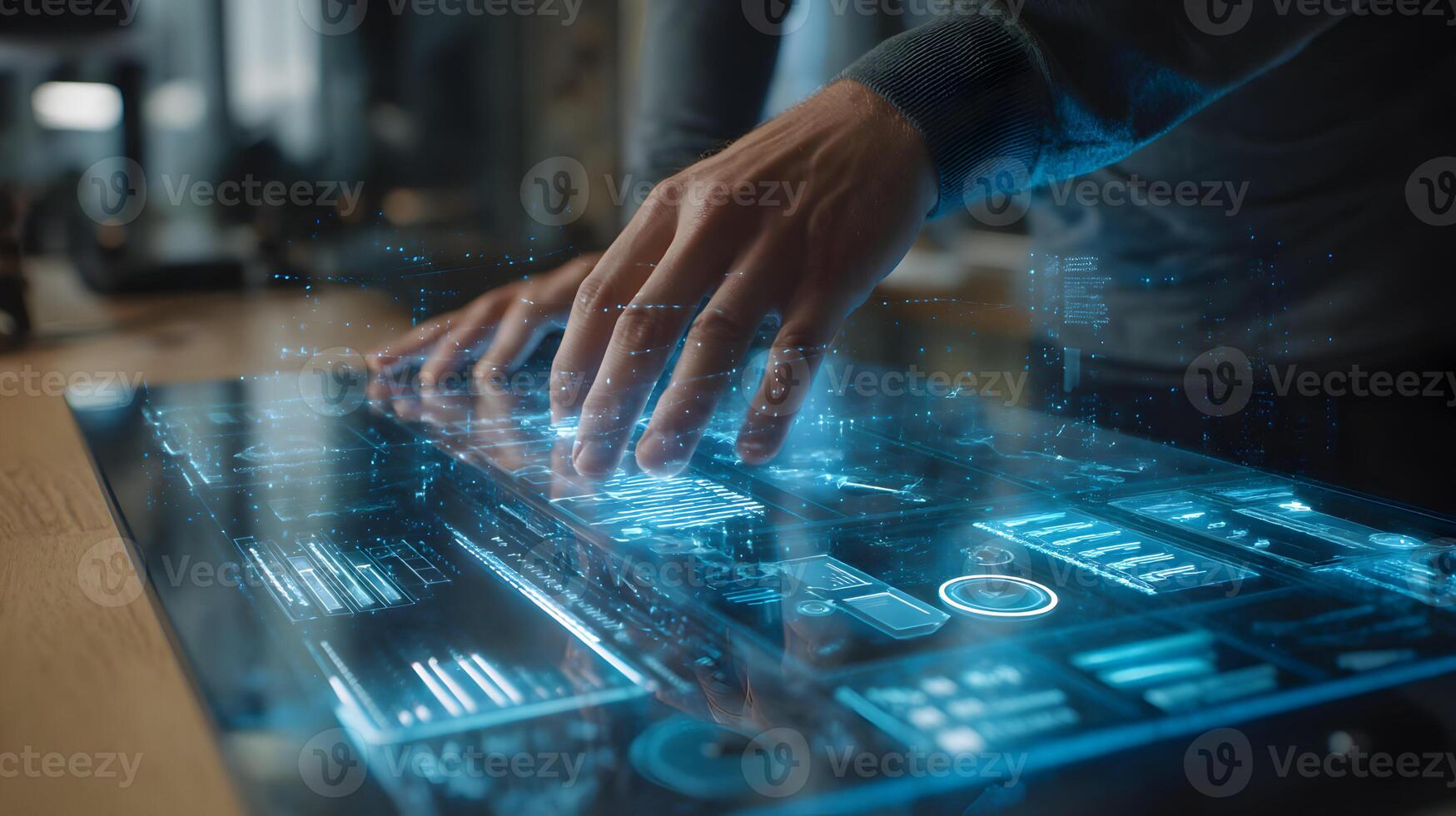 Using innovative technology on a holographic screen for analysis and future predictions photo