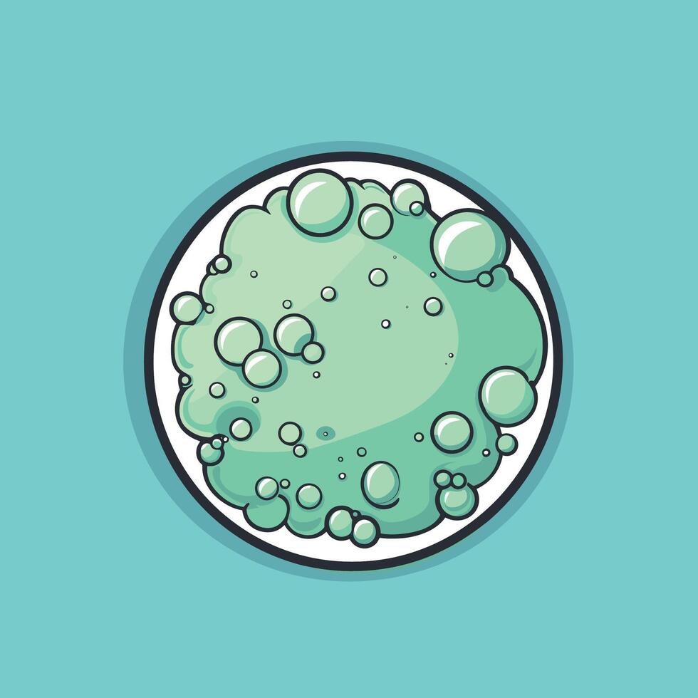 A green bubble with bubbles on it vector