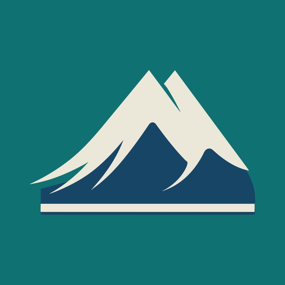 A mountain icon on a blue background vector