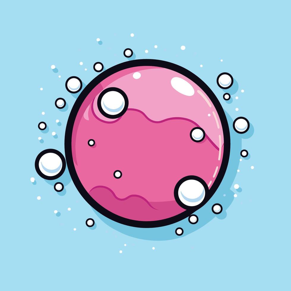 A pink bubble with bubbles on it vector
