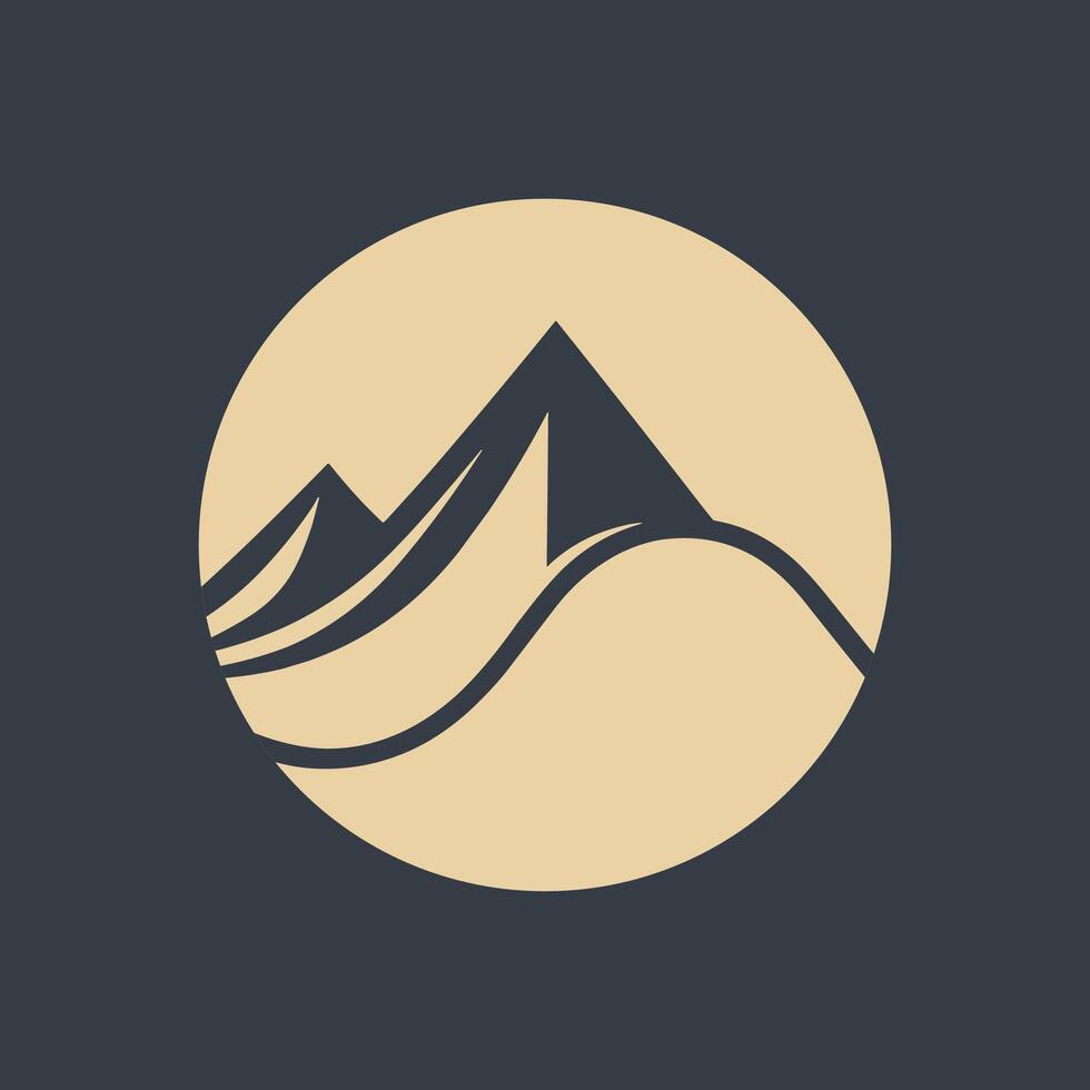 Mountains in a circle logo vector