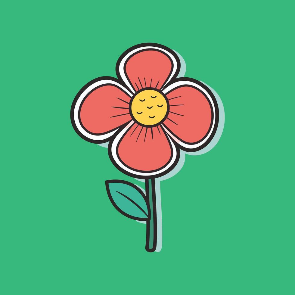 A flower with a smiley face on it vector