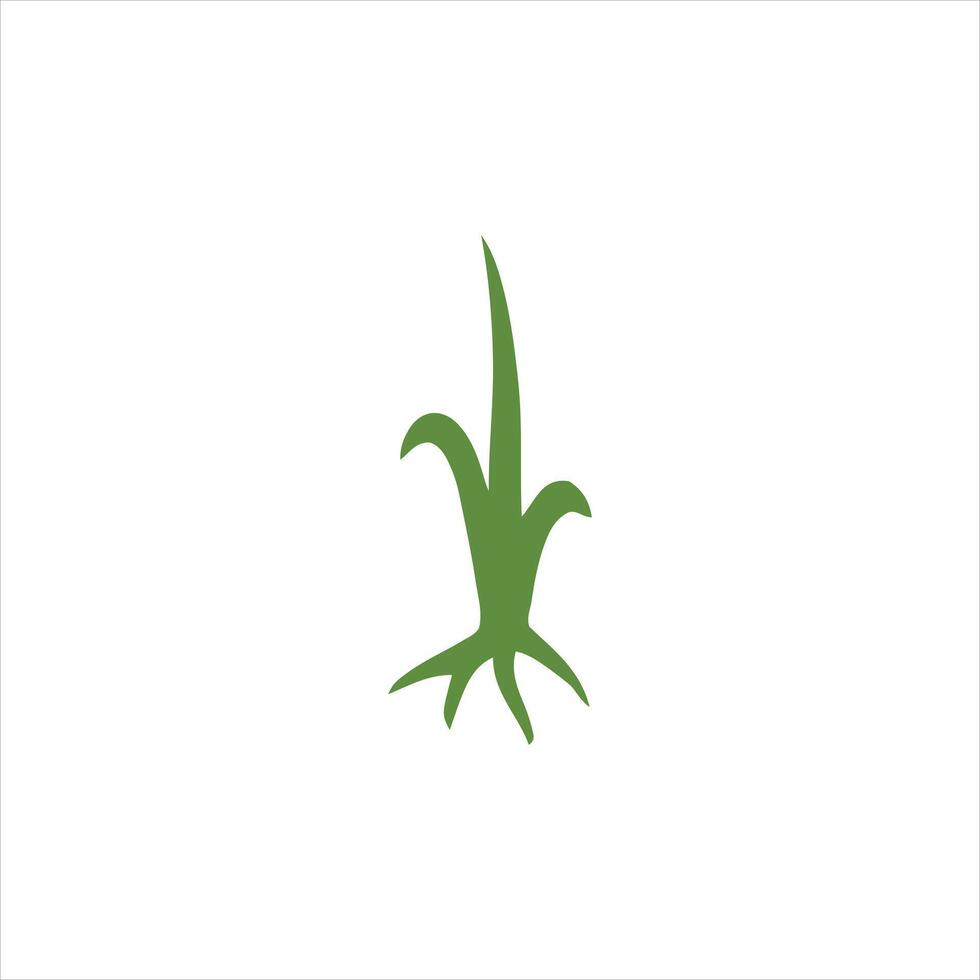 Green Plant Illustration with Roots for Eco-Friendly Design, Icon for Sustainability and Nature vector