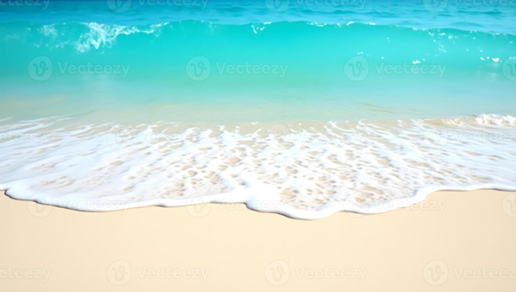 Scenic ocean waves crashing on sandy beach capturing the beauty of a tropical coastal paradise photo