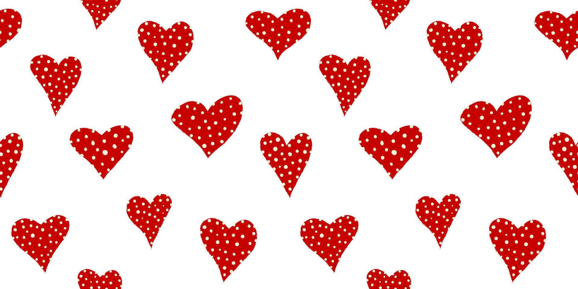 abstract modern pattern with cherry red polka dot hearts on white background for web design and wallpaper vector