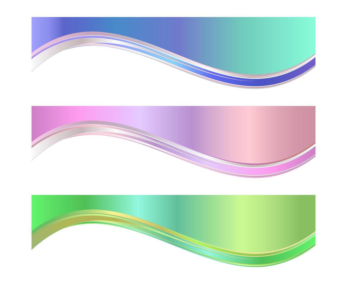 Pastel Green, Blue and Pink Letterhead Header Divider Template Set vector