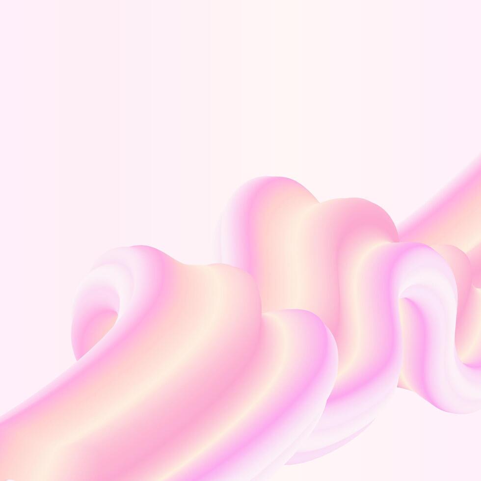 Strawberry and Vanilla Ice Cream Bubble Gum or Cream Abstract Wave 3D Pink Illustration vector