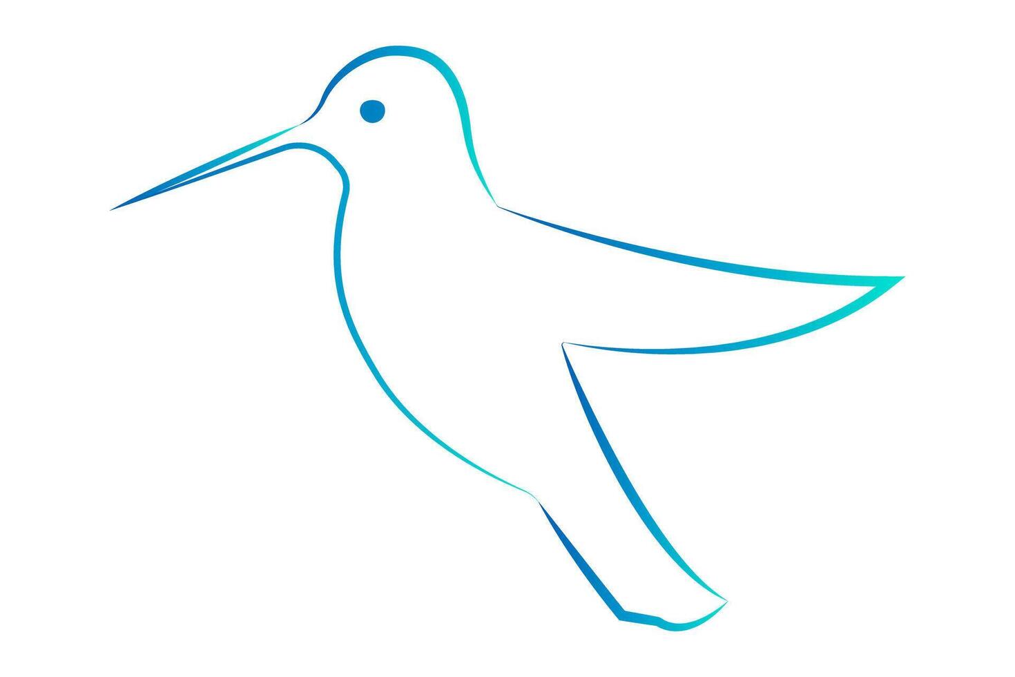 Abstract Thin Outline Hummingbird Logo vector
