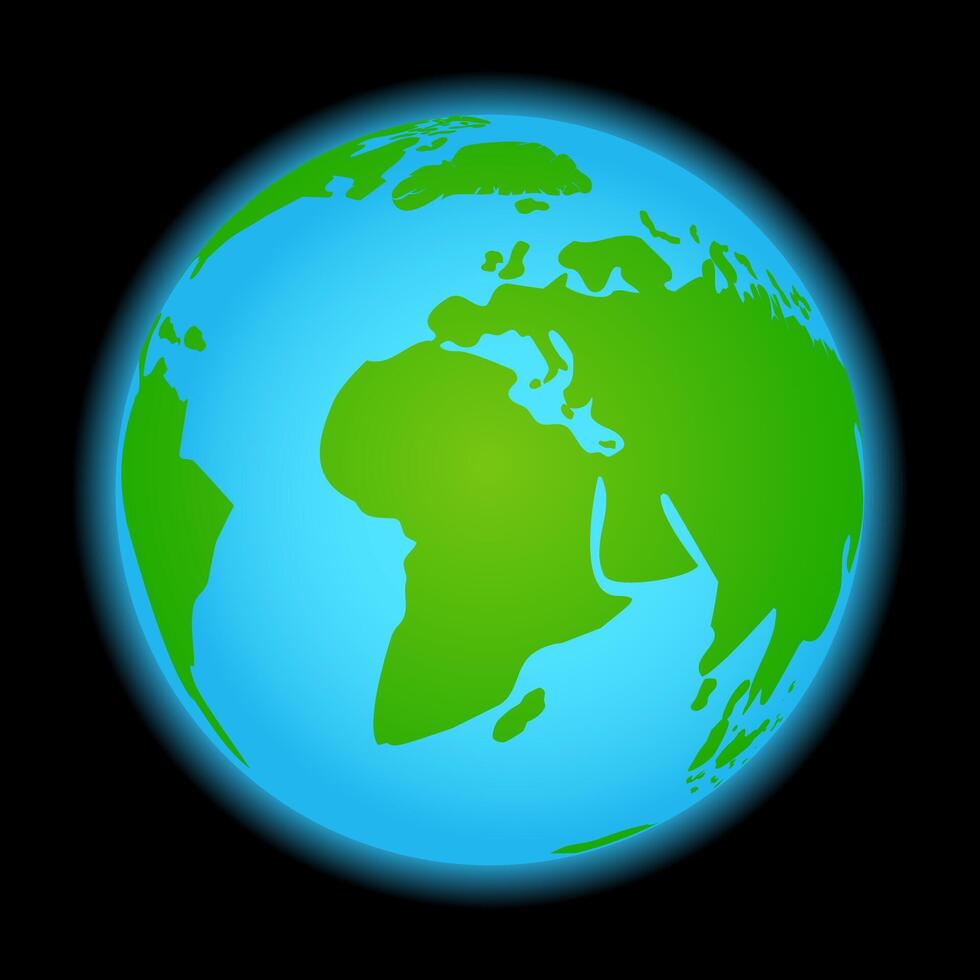 Planet Earth on Black Background Isolated Illustration vector
