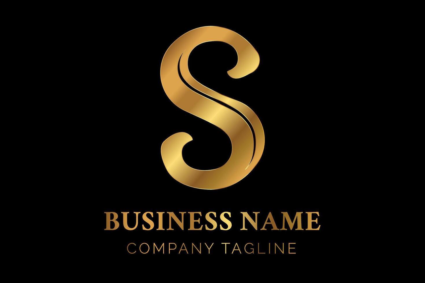 Elegant Lux Luxury Gold S Letter Monogram Initial Logo vector