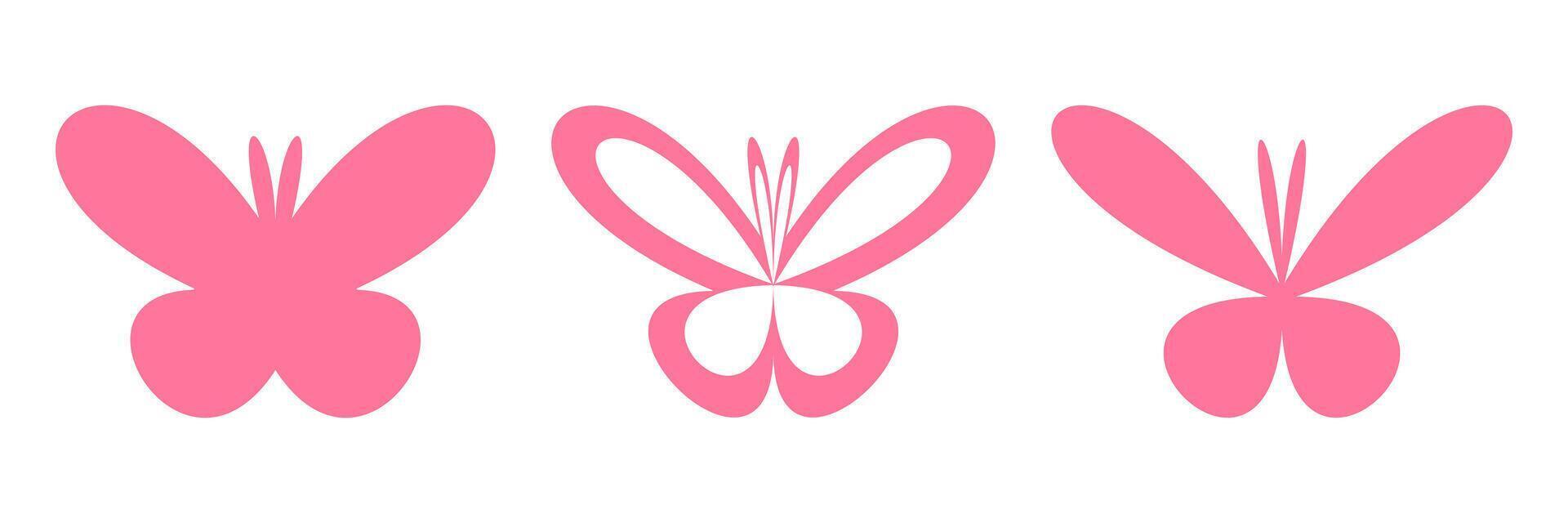 Flat Butterfly Shape Illustration Element Set vector