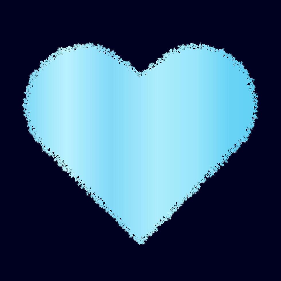 Blue Textured Heart Illustration on Dark Background vector