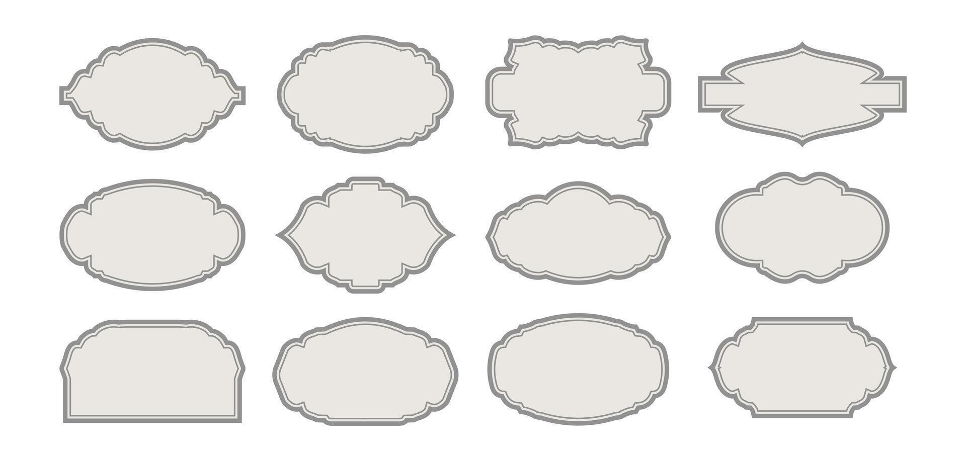 Vintage Label or Emblem Set. Border or Frame Elements vector