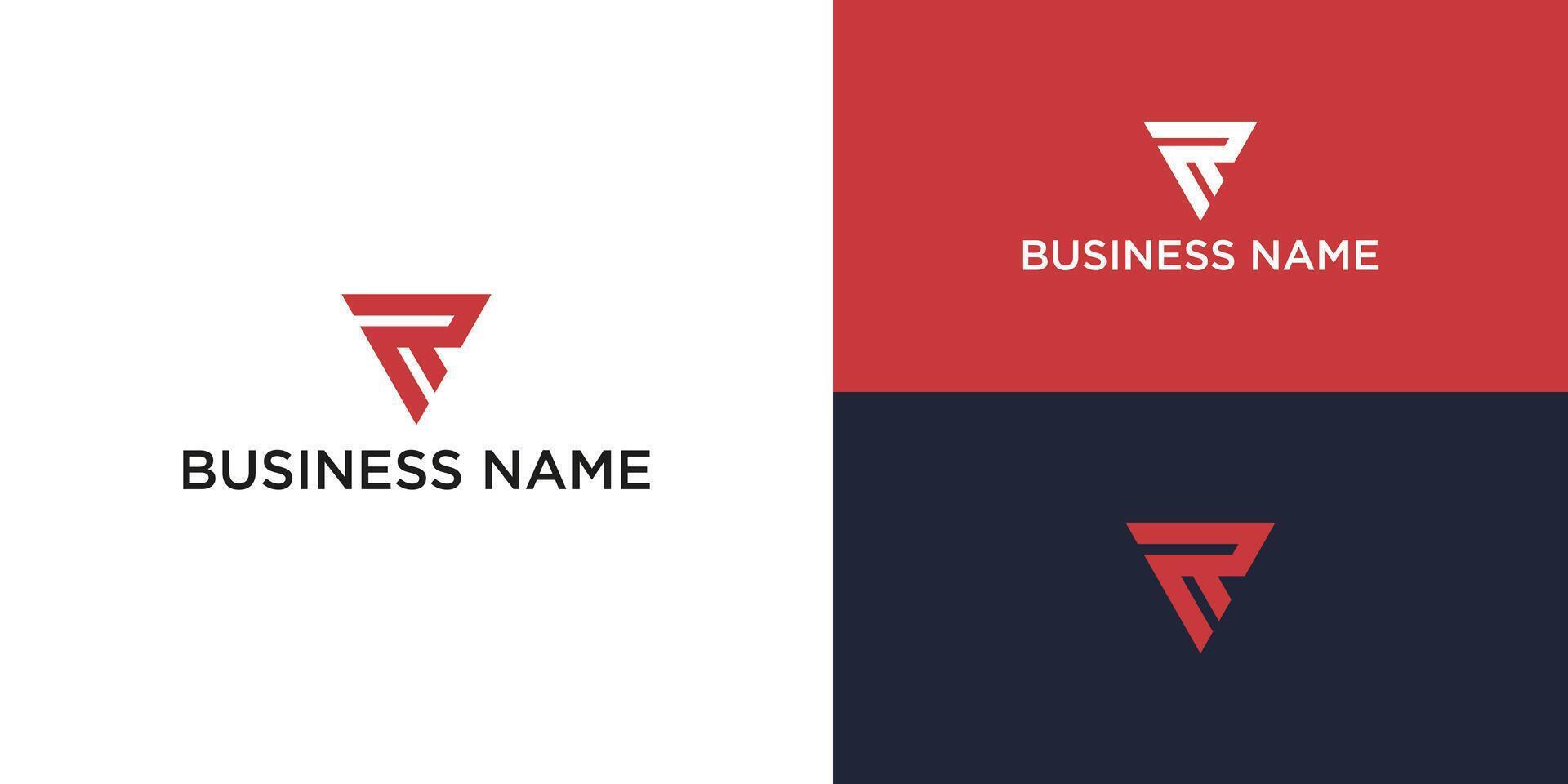 Modern logo design triangle initials R vector