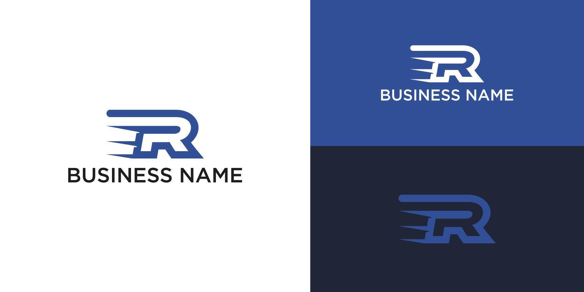 Dynamic Letter R Logo with Swift Stylized vector