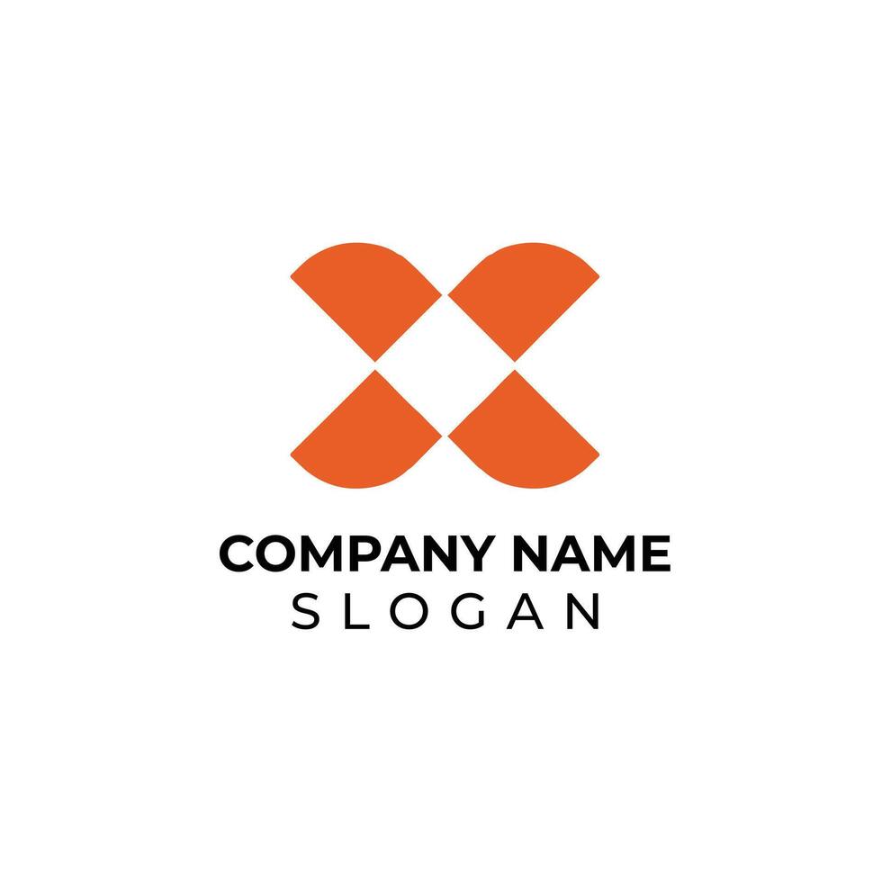 Orange Abstract X Shape Logo for Corporate Branding vector