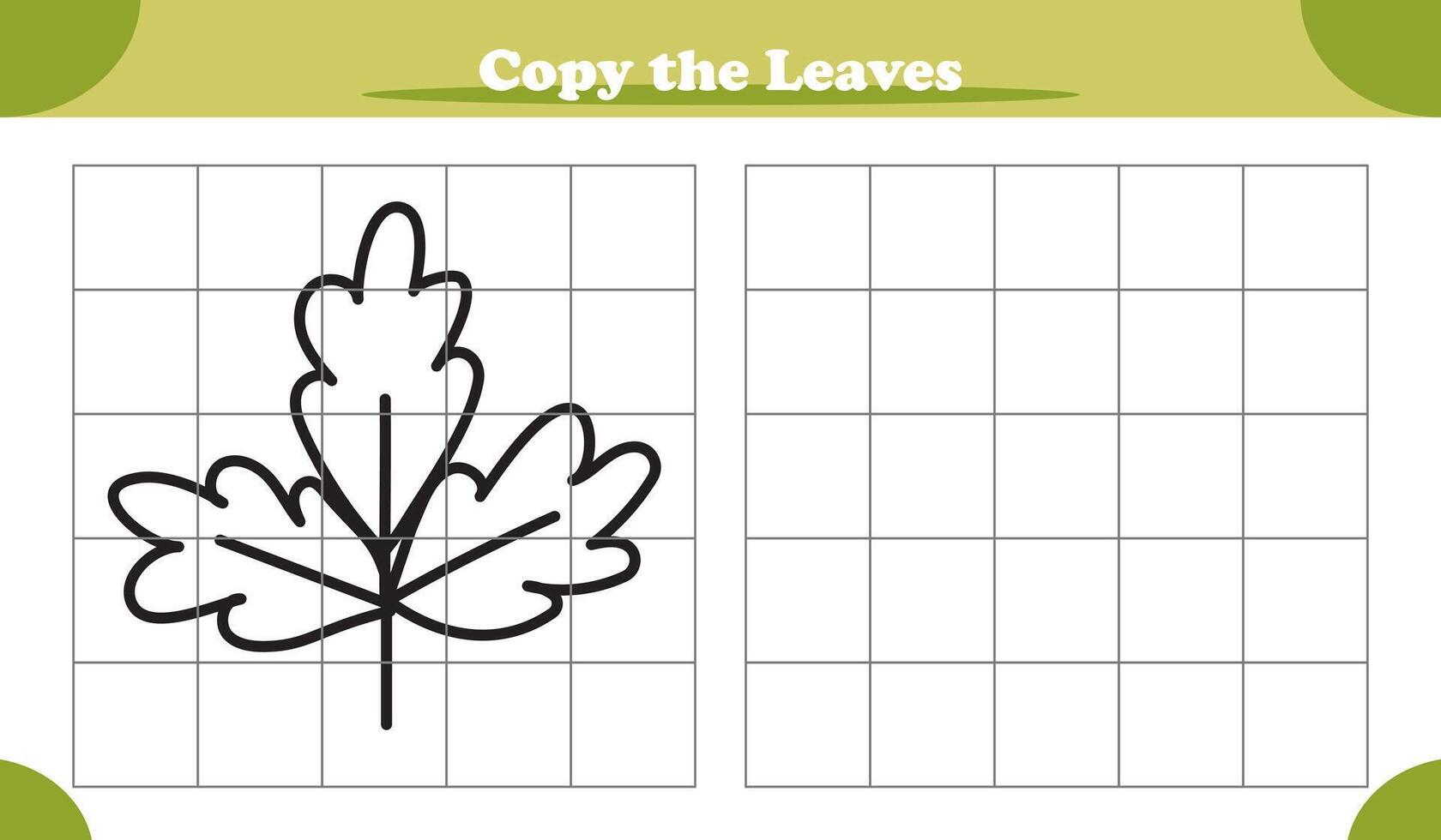 Copy the picture activity game for kids featuring autumn leaves vector