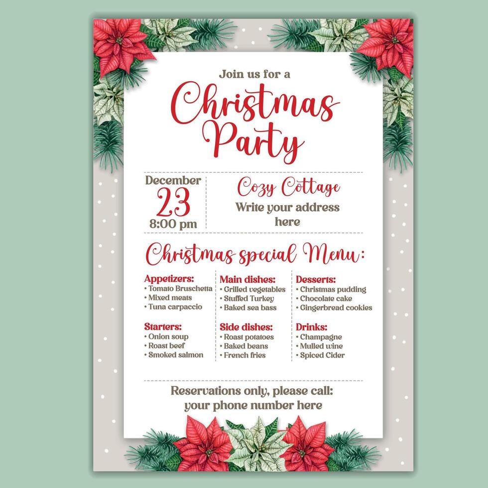 Christmas party invitation vector