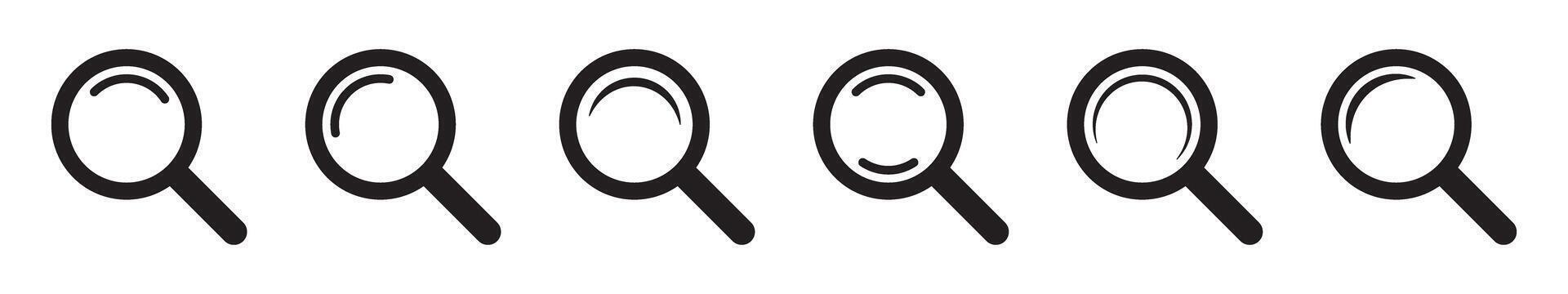 Loupe icons set. vector