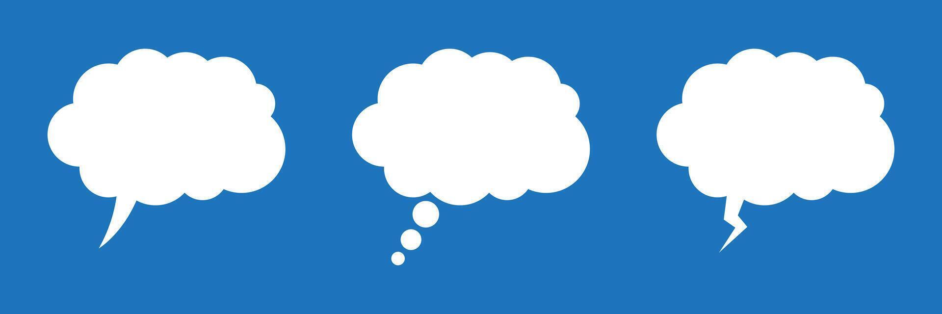 Thought cloud. Think bubble set. vector