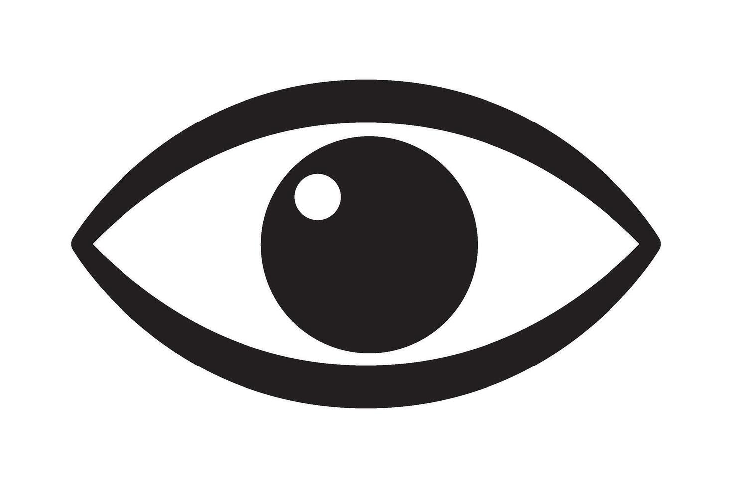 Eye icon, hyman eyeball simple icon. vector