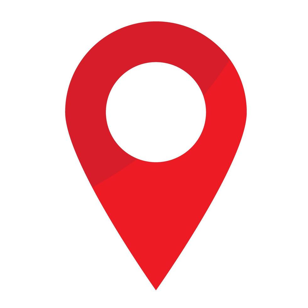 Red maps pin icon. vector