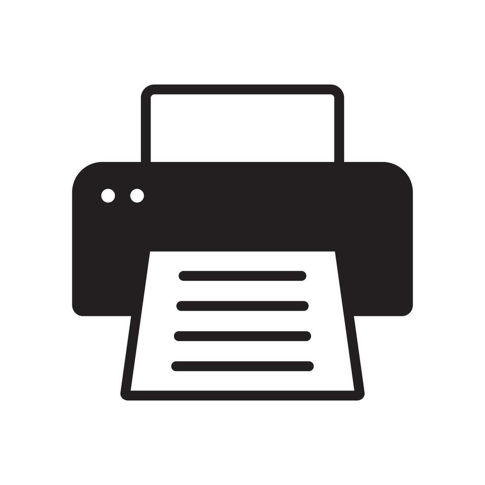 Printer icon. Printer with paper icon. vector