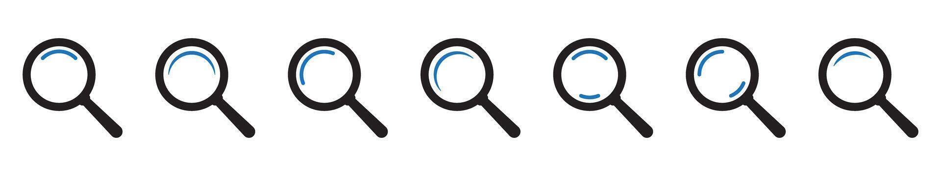 Magnifier icon. Loupe icons set. vector