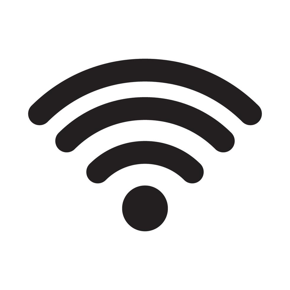Wireless and wifi icon or wi-fi icon sign for remote internet access. vector
