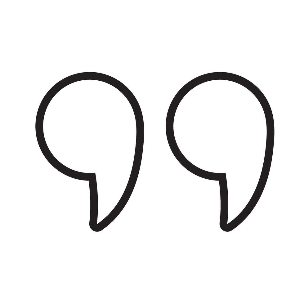 Quotation marks. Quote icon. Simple outline icon. vector